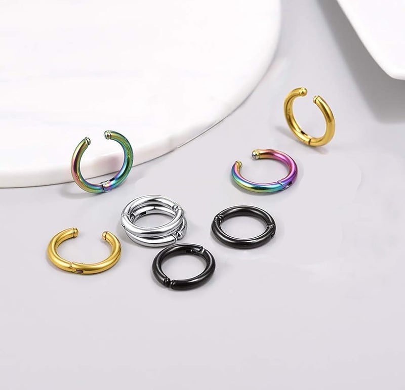 SIISPRI 3 Pairs Clip On Huggie Earrings for Men Women, Unisex Surgical Stainless Steel Hypoallergenic Earrings,Small Hoop Earrings, Polished for Non Pierced Earrings - Image 5